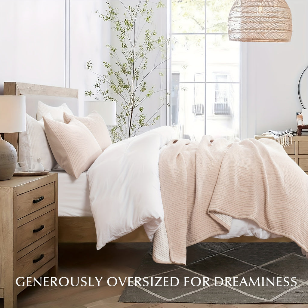 EVERGRACE Quilt Set Queen King Size 3pcs, Ultra Soft Pick Stitch Matelasse Coverlet Oversized Bedspread, Lightweight Quilted Bedding Set For All Season, With 2 Matching Shams