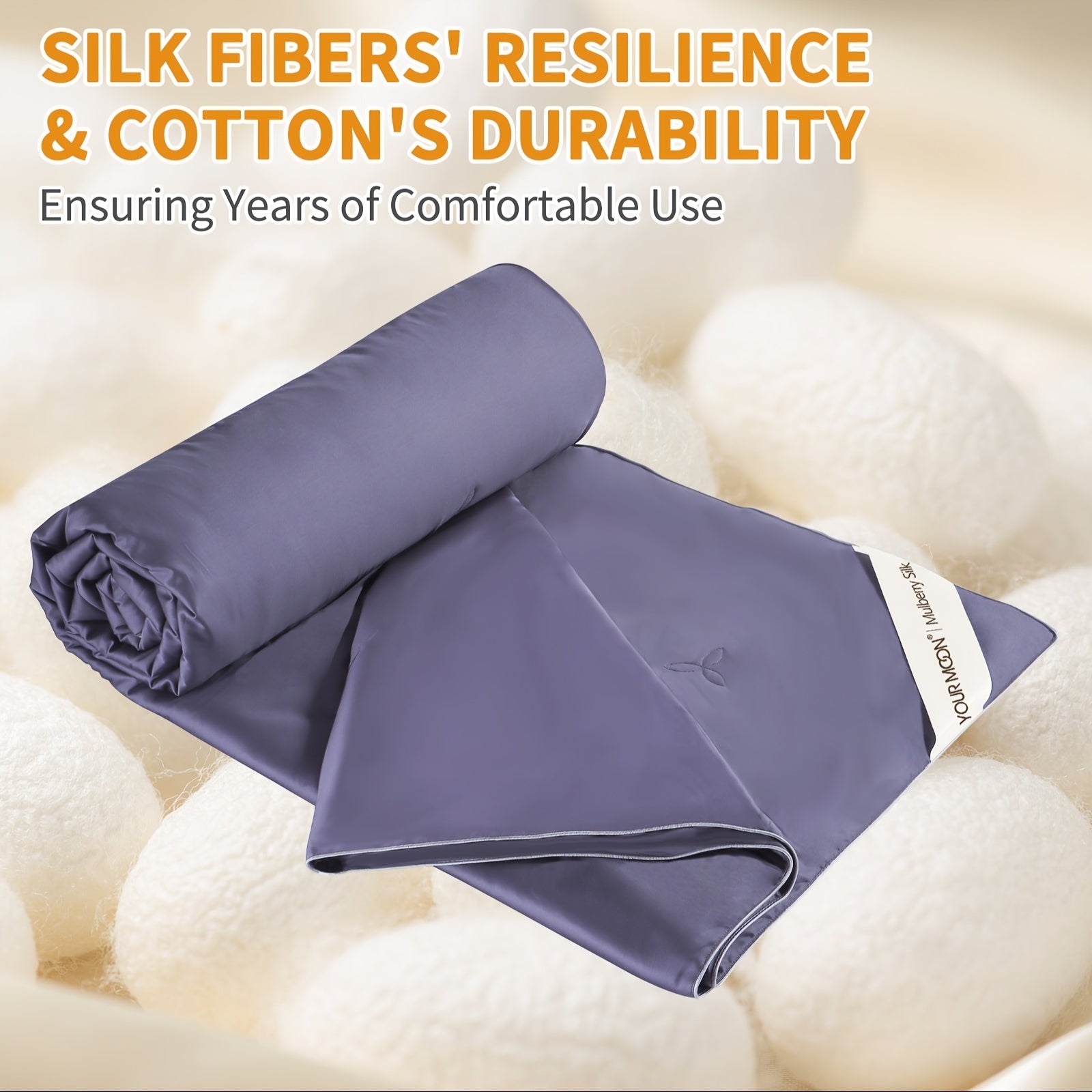 Luxurious Summer\u002FSpring Lightweight Mulberry Silk Comforter, Luxury Silk Bedding Summer, Long Strand Silk Fill Duvet Blankets, Noiseless Cotton Shell (Dark Gray)