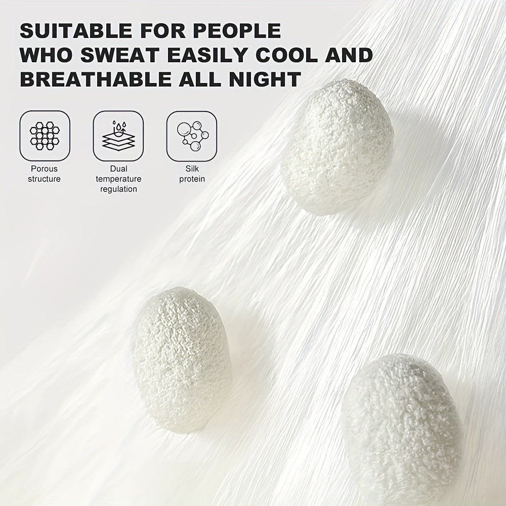 Luxury Silk Comforter Luxury Mulberry Silk Queen Size Comforter - 1pc All Season Lightweight Duvet Insert, Ultra Soft & Breathable Quilt for Year-Round Use