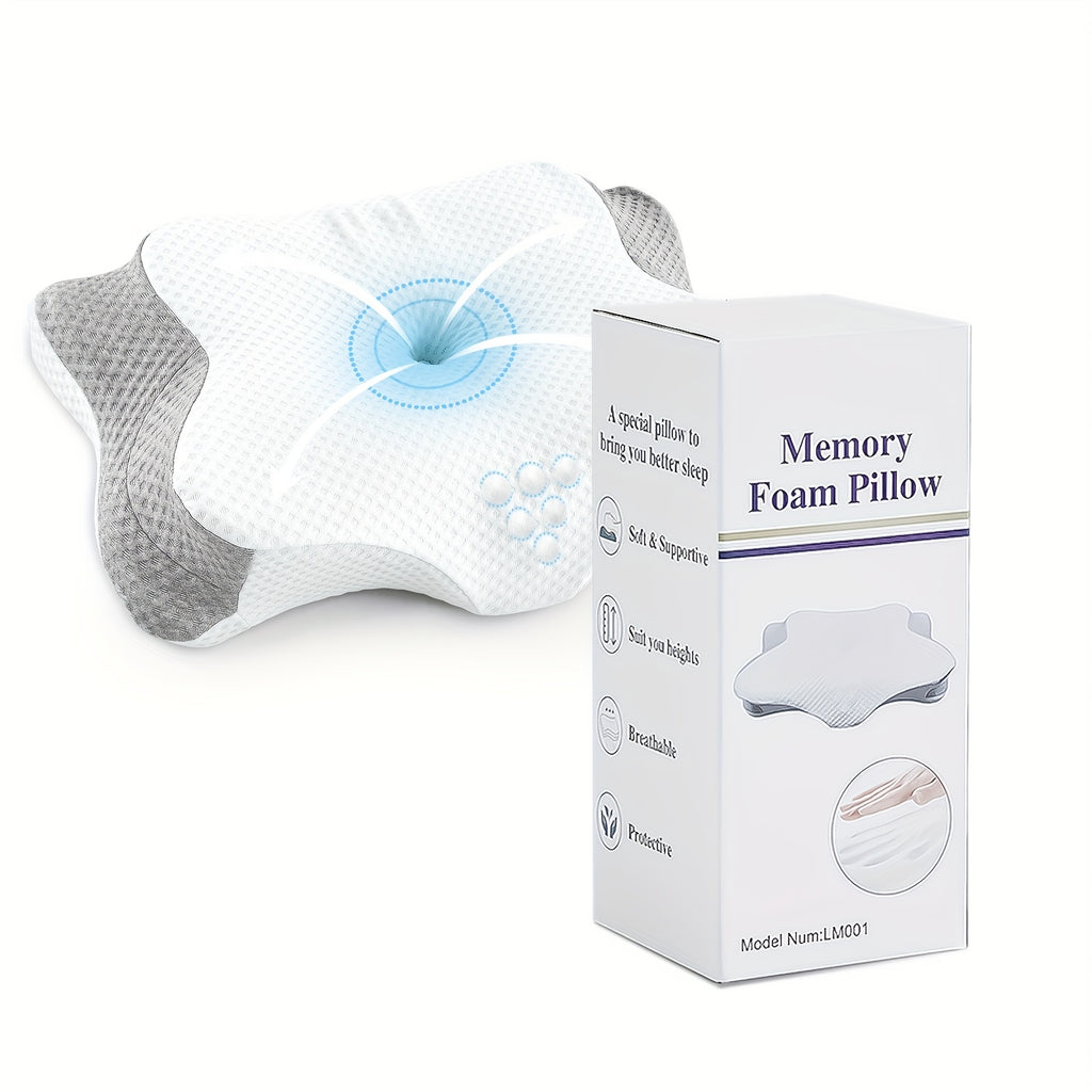 Cervical Pillow For Neck And Shoulder, Contour Memory Foam Pillow, Ergonomic Neck Support Pillow For Side Back Stomach Sleepers With Pillowcase
