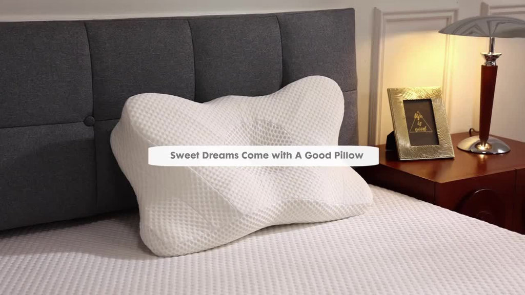 Cervical Pillow For Neck And Shoulder, Contour Memory Foam Pillow, Ergonomic Neck Support Pillow For Side Back Stomach Sleepers With Pillowcase