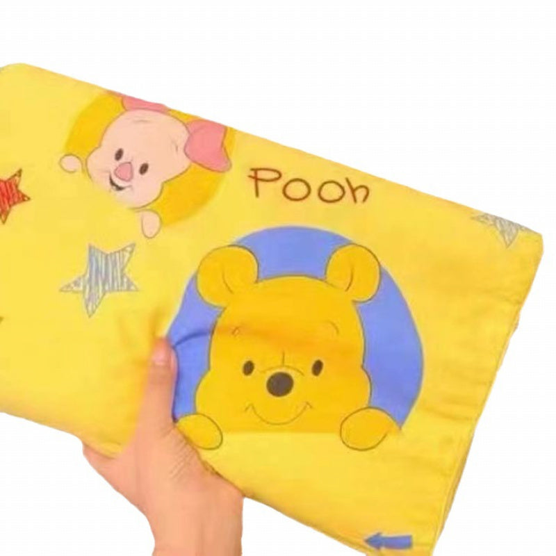 Shi Dizai Officially Licensed Cartoon Character Latex Pillow - Removable Compressed Core with Zipper Closure, 45D High-Density Support, Cute Strawberry Bear, Winnie-the-Pooh & Minnie Mouse Designs, Machine Washable Bedding & Adults, Durable Latex Material