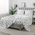 4pcs SoftTouch Bedding Set - 100% Polka Dot Twin\u002FFull\u002FQueen\u002FKing Sheets with Pillowcases, Breathable Twill Weave, All-Season, Machine Washable, Active Printing, Deep Pocket
