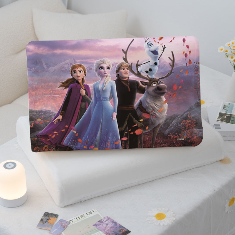 summer new Princess Aisha milk velvet pillowcase 360 wrapped pillow with elastic cool latex pillow., Summer Sleep, Hot Weather Comfort, Elastic Cover, Stylish Bedding, Comfortable Padding, Latex Filling, Adjustable Support, Pillow Protector, Home Decor Lo