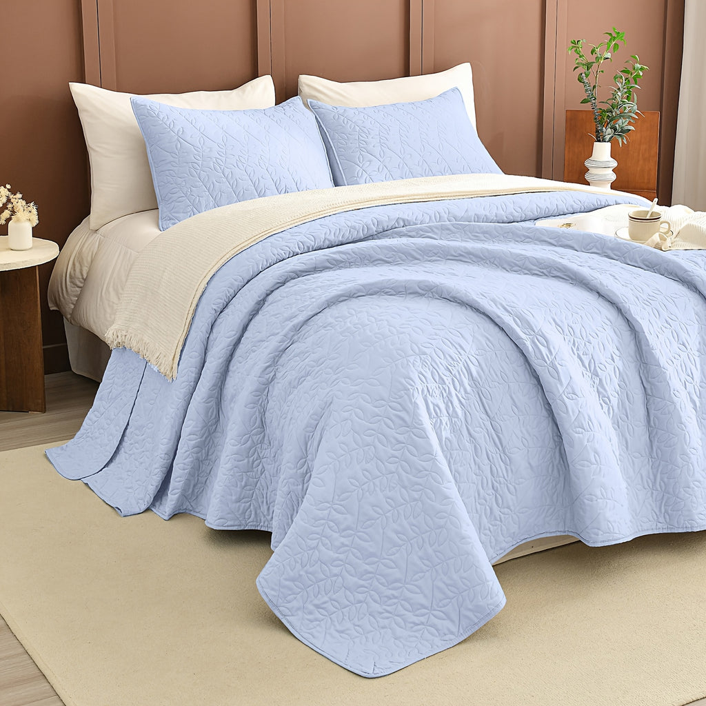 Lightweight Soft Extra Large Thin Quilt Set 3pcs, Minimalist Aesthetic Style, Ultra-Soft Comfortable Lightweight Bedding for All Seasons