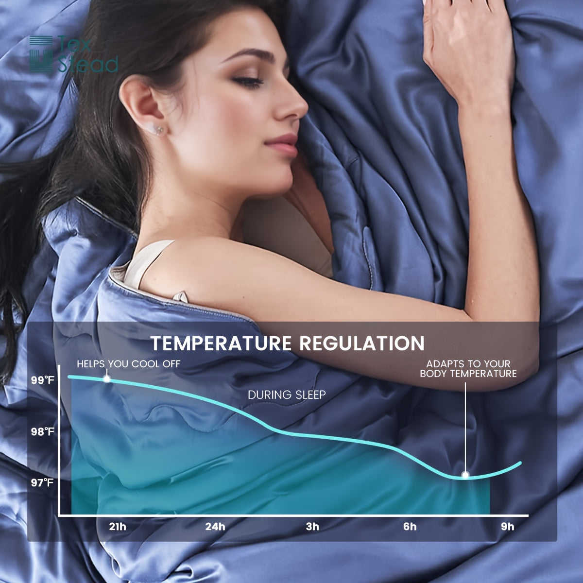 Luxurious Bamboo Fiber Quilt - French Style, Striped Summer Bedding for All Seasons, Machine Washable