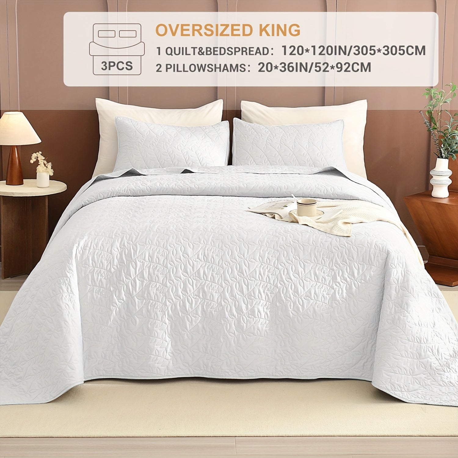 Lightweight Soft Extra Large Thin Quilt Set 3pcs, Minimalist Aesthetic Style, Ultra-Soft Comfortable Lightweight Bedding for All Seasons