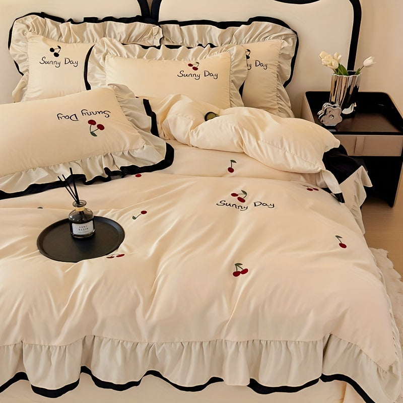 European And American Style Light Luxury Four-piece Bed Set High-end Embroidered Lace Quilt Set Sheet