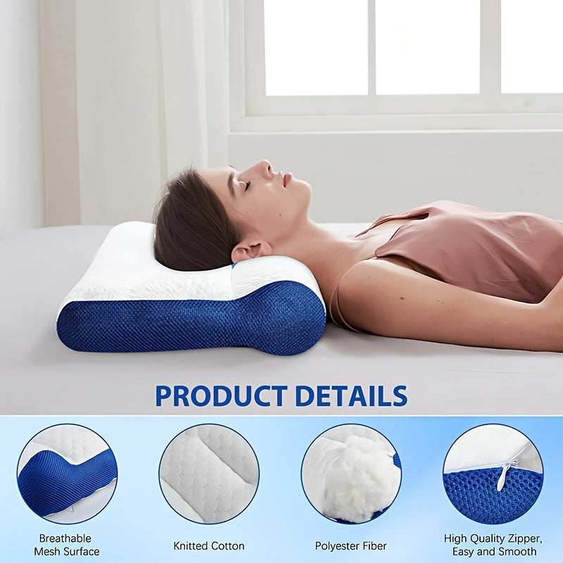 Two Ergonomic Neck Pillows, A Neck Tension Relief Pillow, A Sleep Pillow, A Neck Contour Pillow, And A Side Back Prone Pillow