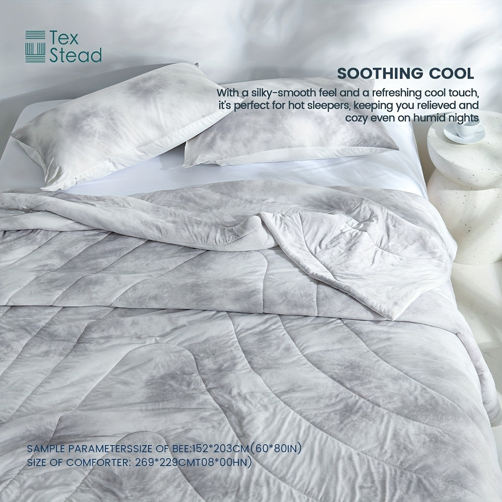 2\u002F3 Pcs Summer High Cool Feeling Value Tie-Dye Wave Quilted Cool Feeling Summer Quilt (1*Cool Feeling Summer Quilt + 1\u002F2 Pillowcase)