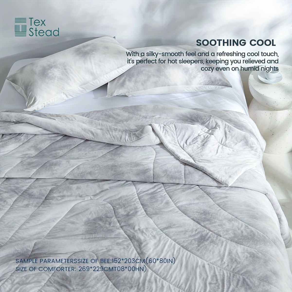 2\u002F3 Pcs Summer High Cool Feeling Value Tie-Dye Wave Quilted Cool Feeling Summer Quilt (1*Cool Feeling Summer Quilt + 1\u002F2 Pillowcase)