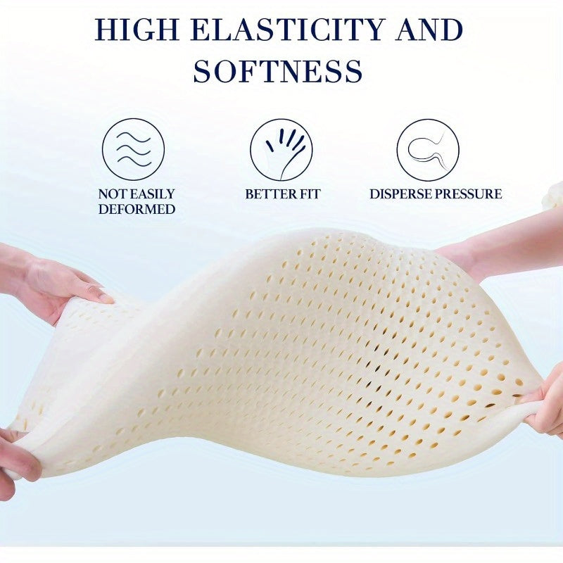 Natural Talalay Latex Sleeping Bed Pillow Luxury Soft Queen Size Pillow for Side Back and Stomach Sleepers Removable Breathable Cotton Cover Standard Size