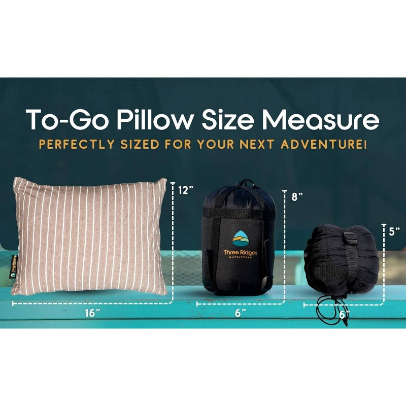 Latex Foam Adventure Pillow - Compressible, Adjustable, Camping, Roadtrip, Airplane, Travel, Camping Essential