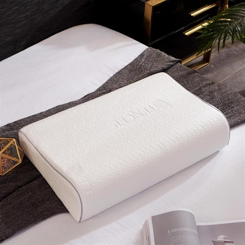 1pc Natural Latex Pillow - Orthopedic Cervical Support Cushion for Spinal Alignment, Medium-Soft Breathable Design, Machine Washable, Ergonomic Sleep Aid for Neck & Back Relief, Comfortable Sleeping, Textured Surface, Durable Construction, Home Users