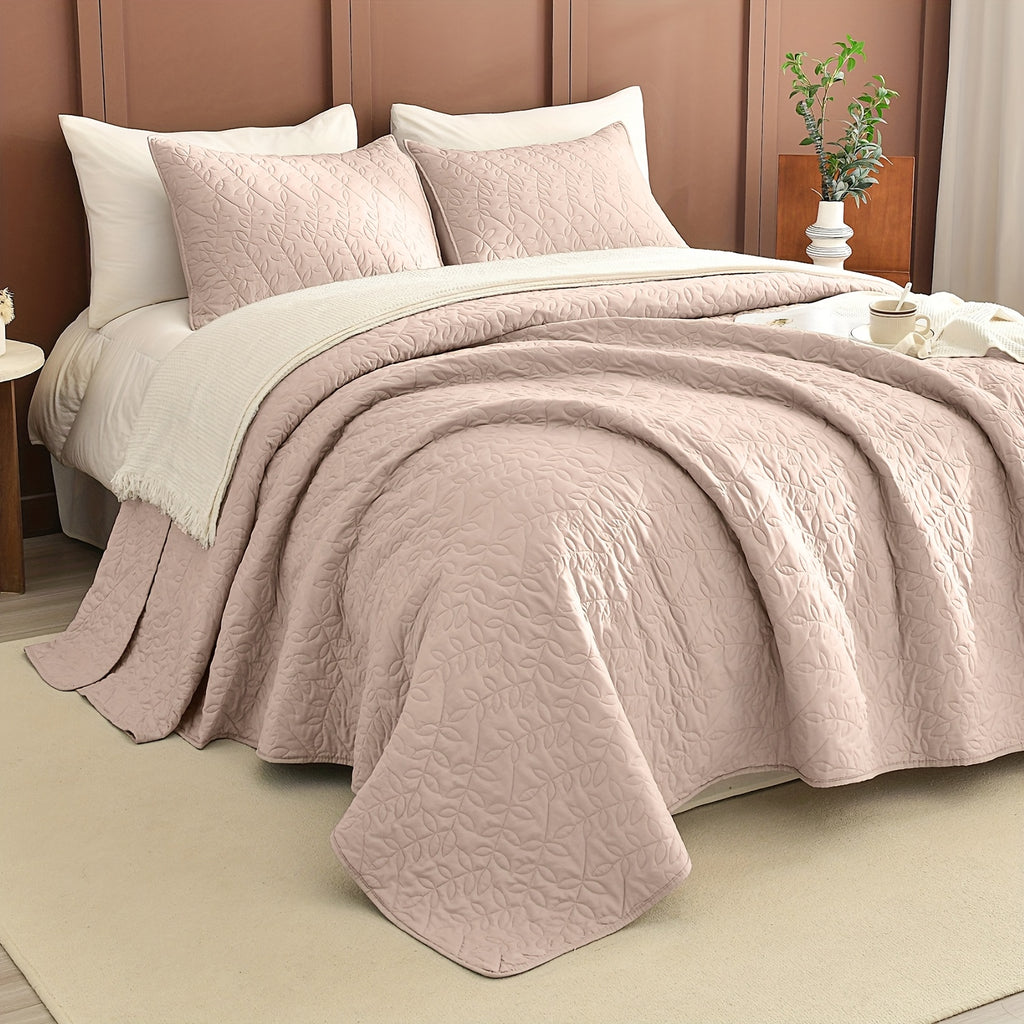 Lightweight Soft Extra Large Thin Quilt Set 3pcs, Minimalist Aesthetic Style, Ultra-Soft Comfortable Lightweight Bedding for All Seasons