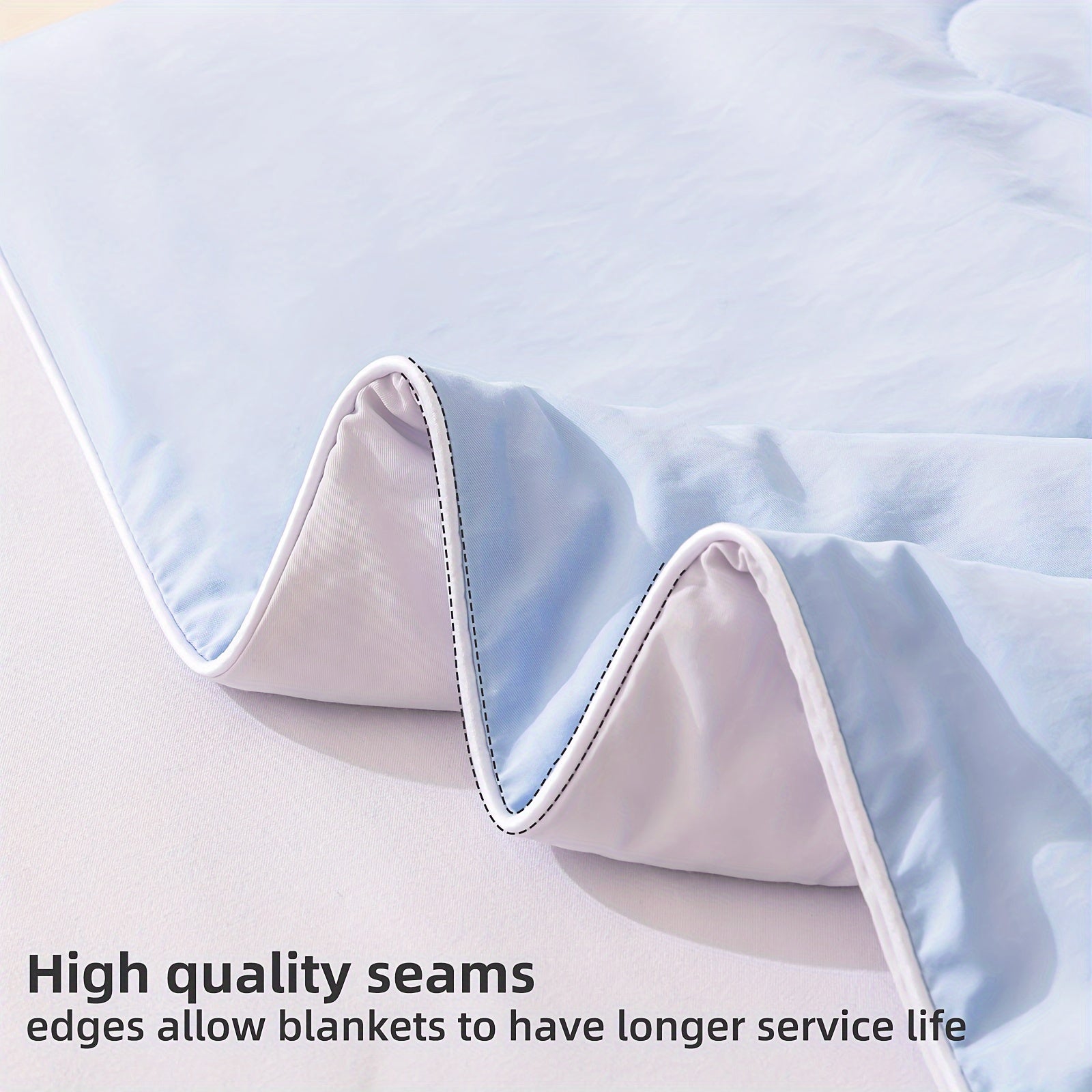 Three Geese Cooling Comforter King Size - Lightweight Soft Breathable Summer Comforter For Hot Sleepers And Night Sweats, Stay Cool All Night, Double Stitch, Q-Max\u003E 0.4 Ultra Soft Cooling Throw Cooling Blanket, Light Blue 106x90