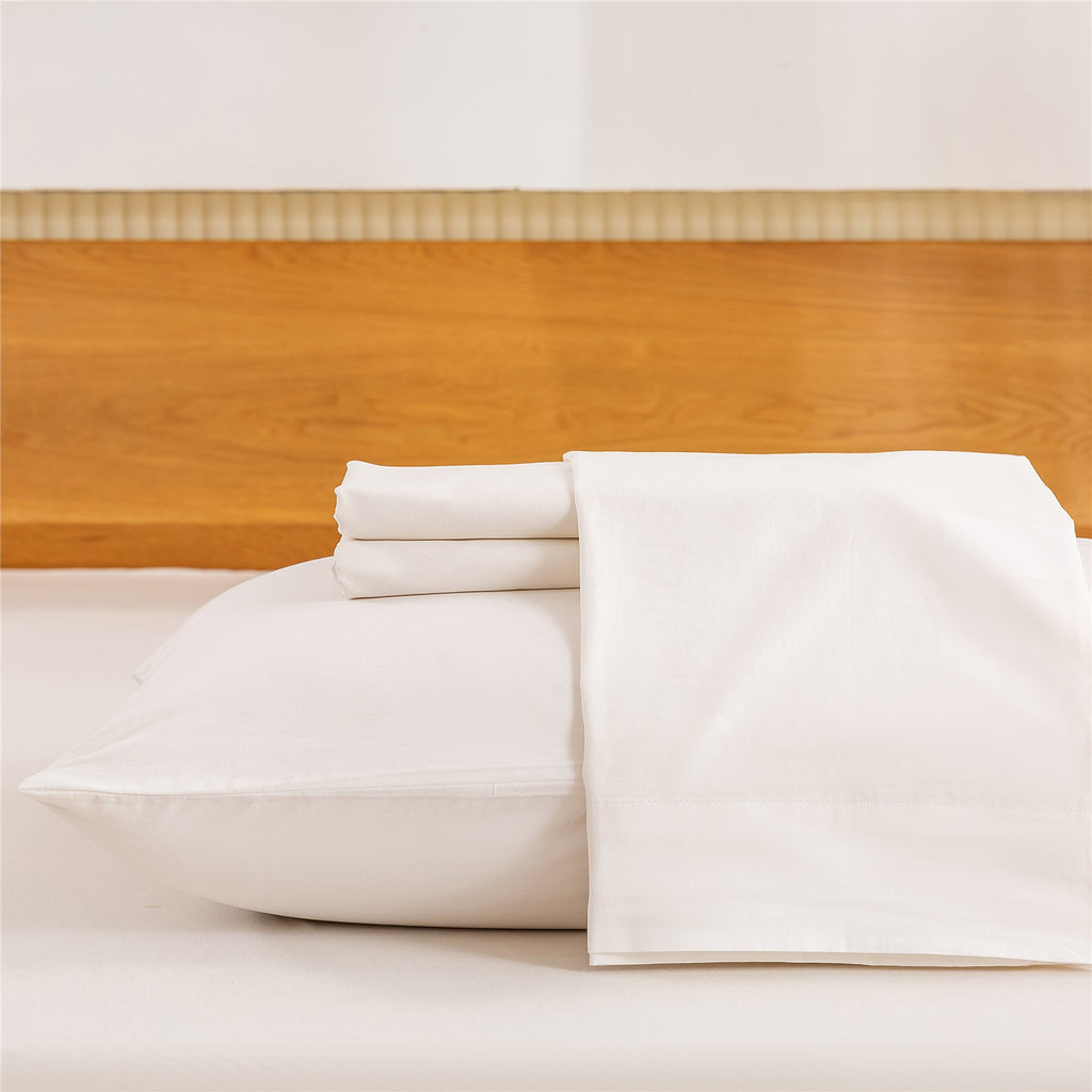 100% Egyptian Cotton Sheets Full\u002FQueen\u002FKing\u002FCal King Size Set; Extra Deep Pocket Full Sheets Set Soft Breathable Cooling 4pcs Bed Sheets with 1 Flat Sheet, 1 Fitted Sheet, 2 Pillowcases (Full, White)