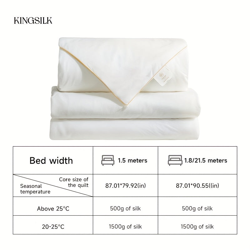 KING SILK, Mulberry Silk Quilt KING SILK 100% Mulberry Silk Quilt | Super Soft, Warm In Winter And Cool In Summer, Breathable And Close Fitting, Luxury Large Size