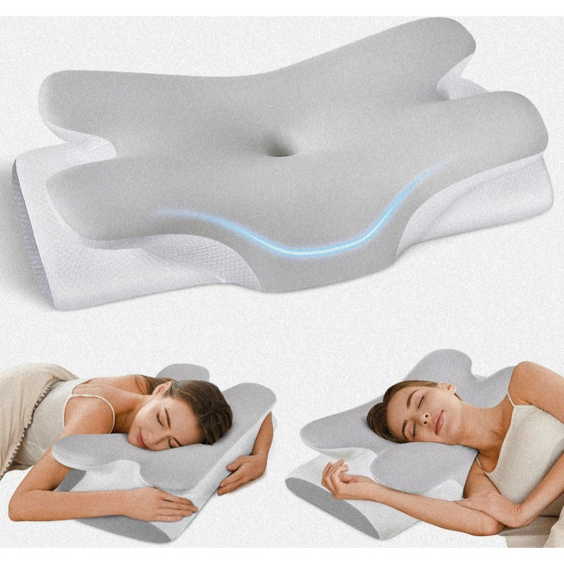 Cervical Neck Pillow for Neck Shoulder Pain Relief Soft Contour Side Sleeper Pillow of 2 Heights Odorl Qmax Cooling Memory Foam Orthopedic Bed Pillow for Back Stoh Sleeper