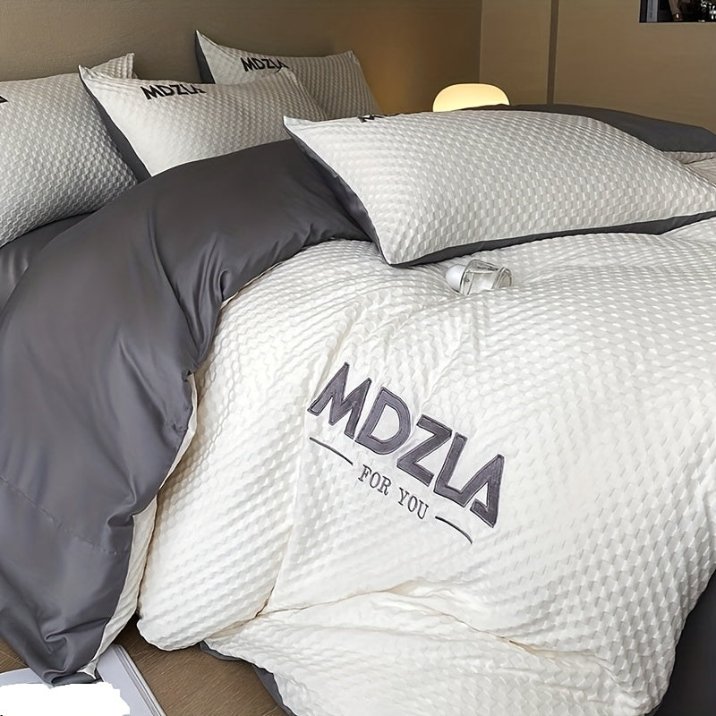 Light Luxury Four Piece Bedding Set With High-end Embroidered Lace That Can Be Washed All Year Round, Including One Duvet Cover, One Bed Sheet, And Two Pillowcases, Without A Core