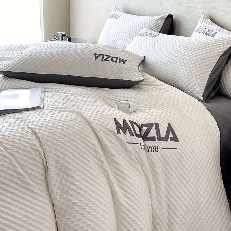 Light Luxury Four Piece Bedding Set With High-end Embroidered Lace That Can Be Washed All Year Round, Including One Duvet Cover, One Bed Sheet, And Two Pillowcases, Without A Core