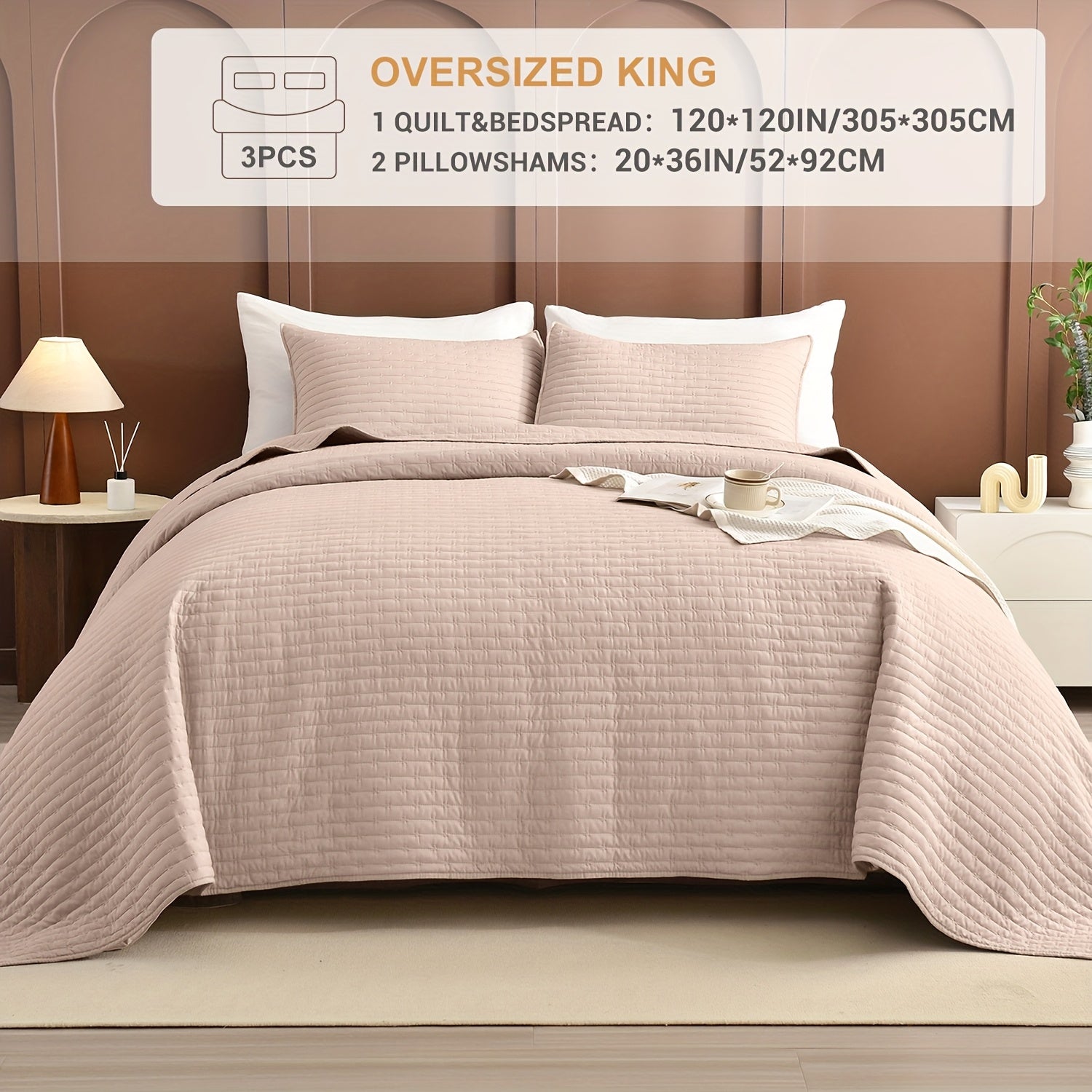 Lightweight Soft Extra Large Thin Quilt Set 3pcs, Minimalist Aesthetic Style, Ultra-Soft Comfortable Lightweight Bedding for All Seasons