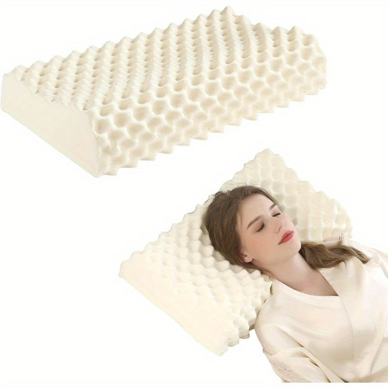 Latex Pillow, Neck Support Bed Pillows with Removable Comfort Pillowcase, Latex Pillow Side, Back and Stomach Sleeping, Side Pillows for Sleeping, Pillows for Side Sleeping, Sleep Comfort, Posture Correction, Supportive Pillow, Cervical Neck Pillow, Pillo
