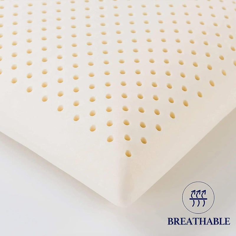 Natural Talalay Latex Sleeping Bed Pillow Luxury Soft Queen Size Pillow for Side Back and Stomach Sleepers Removable Breathable Cotton Cover Standard Size