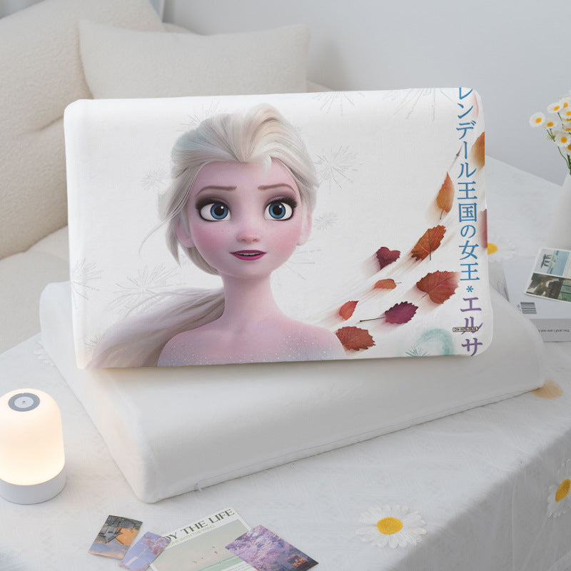 summer new Princess Aisha milk velvet pillowcase 360 wrapped pillow with elastic cool latex pillow., Summer Sleep, Hot Weather Comfort, Elastic Cover, Stylish Bedding, Comfortable Padding, Latex Filling, Adjustable Support, Pillow Protector, Home Decor Lo