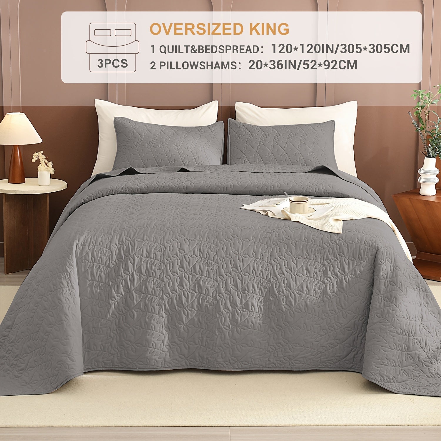 Lightweight Soft Extra Large Thin Quilt Set 3pcs, Minimalist Aesthetic Style, Ultra-Soft Comfortable Lightweight Bedding for All Seasons