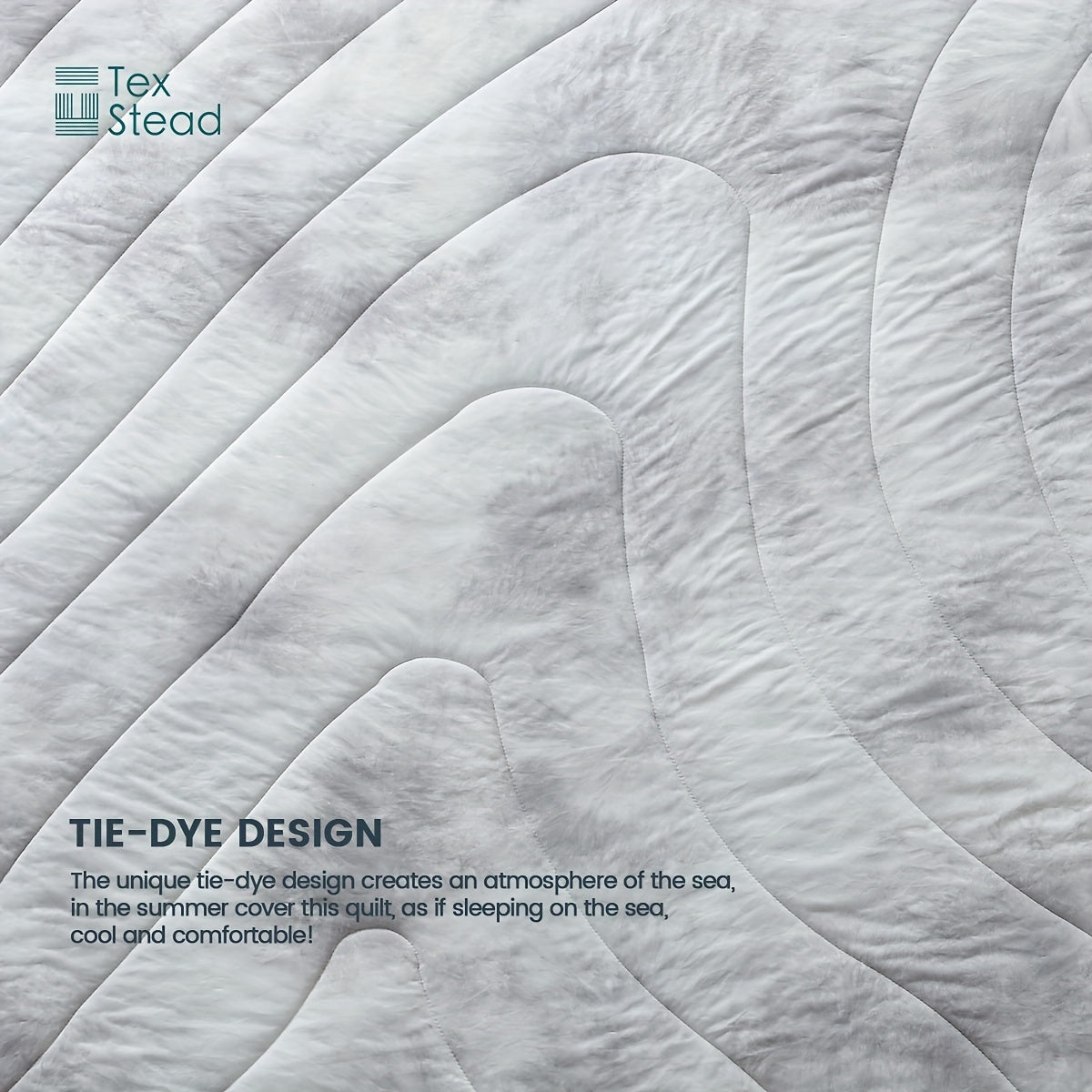 2\u002F3 Pcs Summer High Cool Feeling Value Tie-Dye Wave Quilted Cool Feeling Summer Quilt (1*Cool Feeling Summer Quilt + 1\u002F2 Pillowcase)