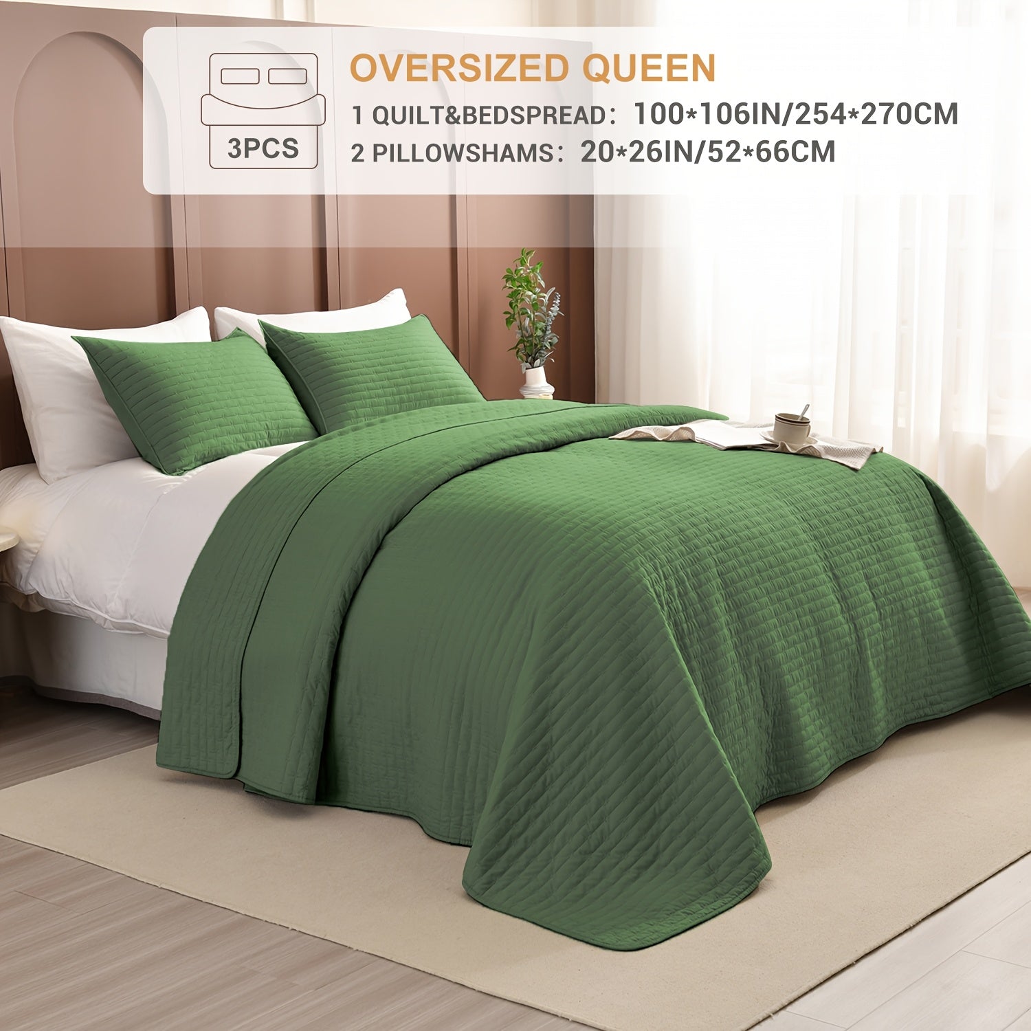 Lightweight Soft Extra Large Thin Quilt Set 3pcs, Minimalist Aesthetic Style, Ultra-Soft Comfortable Lightweight Bedding for All Seasons