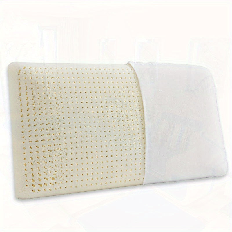 Natural Talalay Latex Sleeping Bed Pillow Luxury Soft Queen Size Pillow for Side Back and Stomach Sleepers Removable Breathable Cotton Cover Standard Size