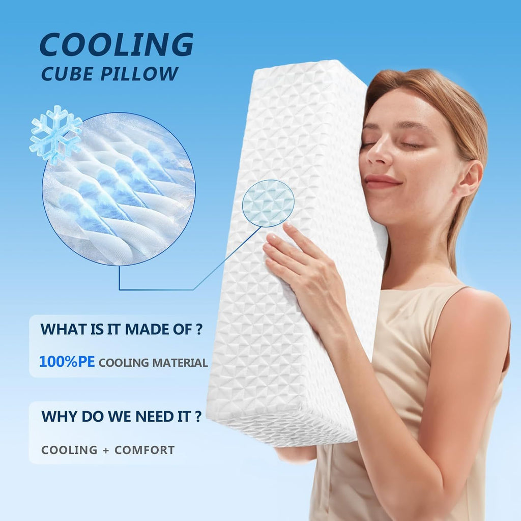Cube Pillow Pro for Side Sleepers Bed Pillow Soft Pillow Supportive Head, Neck, and Shoulder White-24\