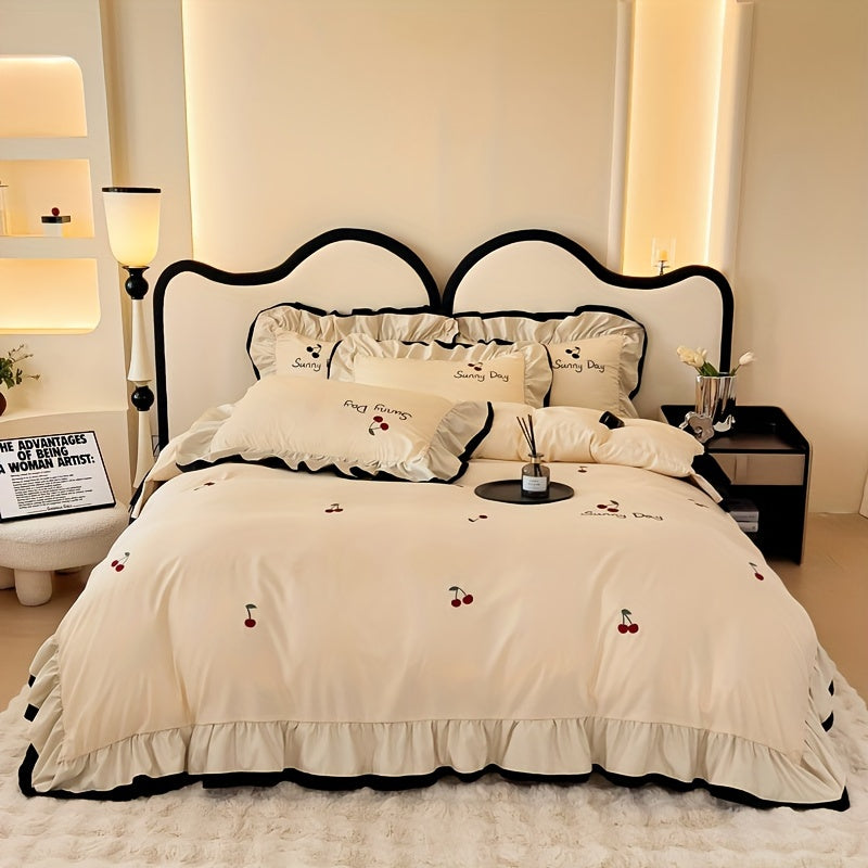 European And American Style Light Luxury Four-piece Bed Set High-end Embroidered Lace Quilt Set Sheet
