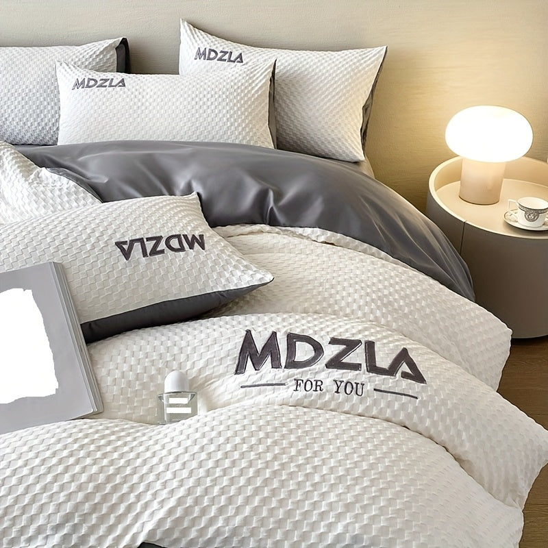 Light Luxury Four Piece Bedding Set With High-end Embroidered Lace That Can Be Washed All Year Round, Including One Duvet Cover, One Bed Sheet, And Two Pillowcases, Without A Core