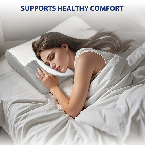 1pc Butterfly Shape Orthopedic Pillow - Ergonomic Cervical Support, Hand Rest, Slow Rebound, Sleeping Neck Pillow, Hypoallergenic, Machine Washable Pillow Cover, Gift for Elders And Parent