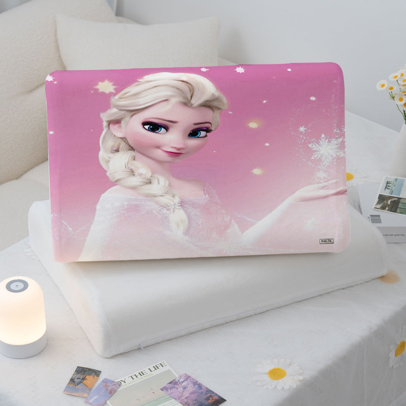 summer new Princess Aisha milk velvet pillowcase 360 wrapped pillow with elastic cool latex pillow., Summer Sleep, Hot Weather Comfort, Elastic Cover, Stylish Bedding, Comfortable Padding, Latex Filling, Adjustable Support, Pillow Protector, Home Decor Lo