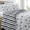 3pc 100 Cotton French Medallion Floral Quilt Bedding Set, Lightweight Bedspread Coverlet for All Seasons