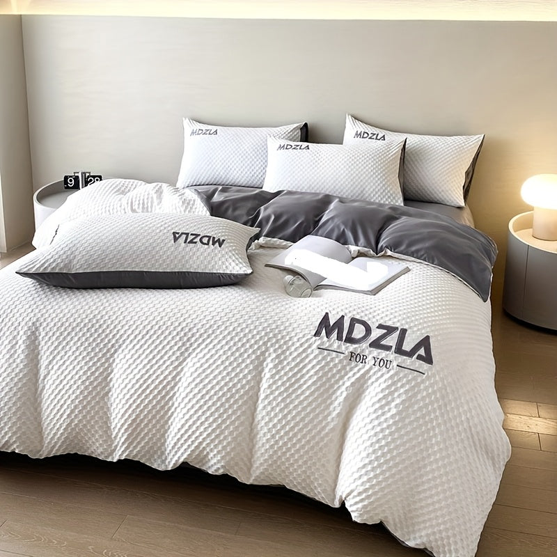 Light Luxury Four Piece Bedding Set With High-end Embroidered Lace That Can Be Washed All Year Round, Including One Duvet Cover, One Bed Sheet, And Two Pillowcases, Without A Core