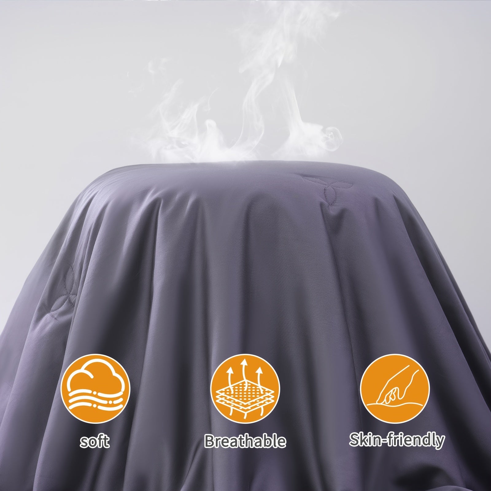 Luxurious Summer\u002FSpring Lightweight Mulberry Silk Comforter, Luxury Silk Bedding Summer, Long Strand Silk Fill Duvet Blankets, Noiseless Cotton Shell (Dark Gray)