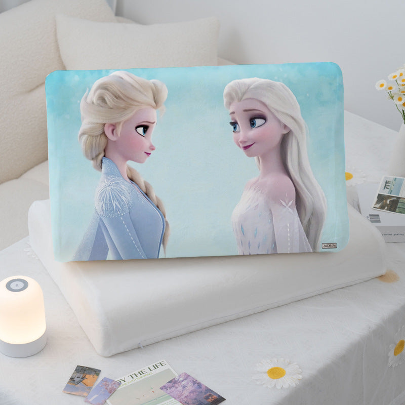 summer new Princess Aisha milk velvet pillowcase 360 wrapped pillow with elastic cool latex pillow., Summer Sleep, Hot Weather Comfort, Elastic Cover, Stylish Bedding, Comfortable Padding, Latex Filling, Adjustable Support, Pillow Protector, Home Decor Lo