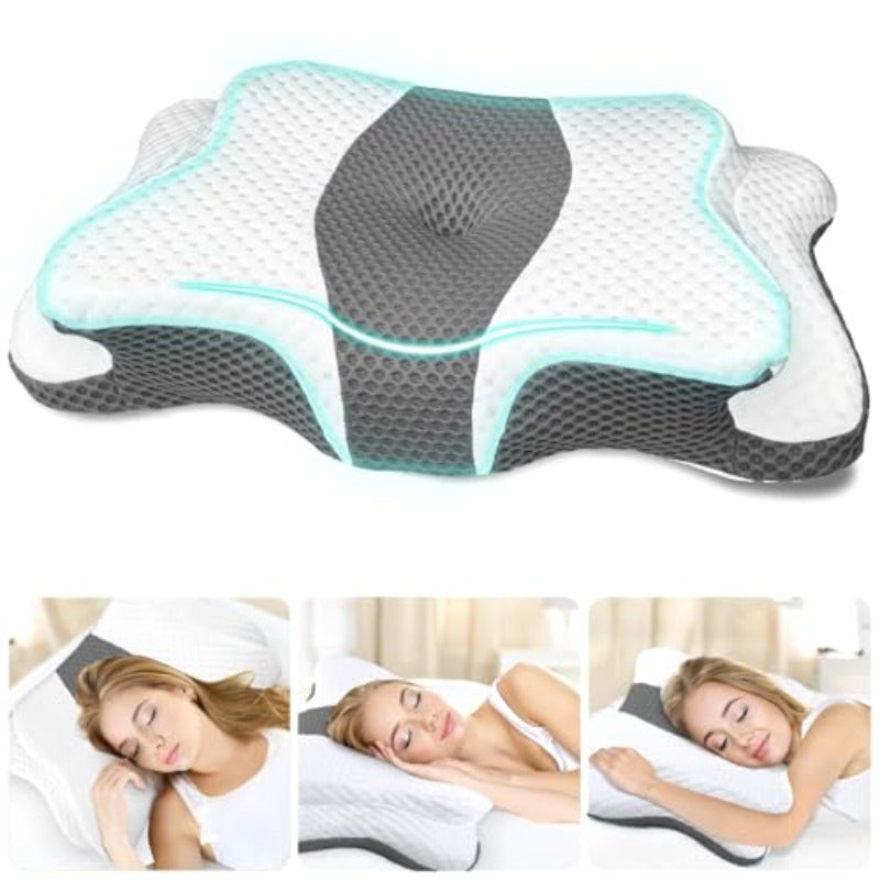 Memory Foam Pillows for Neck and Shoulder Pain Relief Ergonomic Contour Bed Pillow Soft for Side Sleep Stoh Sleeping and Back Sleeper