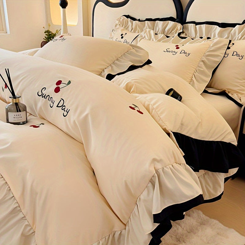 European And American Style Light Luxury Four-piece Bed Set High-end Embroidered Lace Quilt Set Sheet