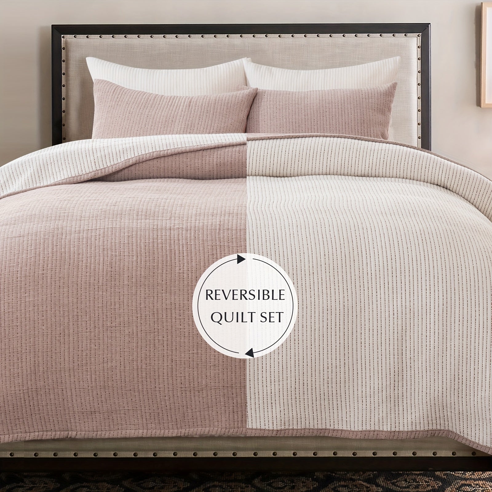 EVERGRACE Quilt Set Queen King Size 3pcs, Ultra Soft Pick Stitch Matelasse Coverlet Oversized Bedspread, Lightweight Quilted Bedding Set For All Season, With 2 Matching Shams