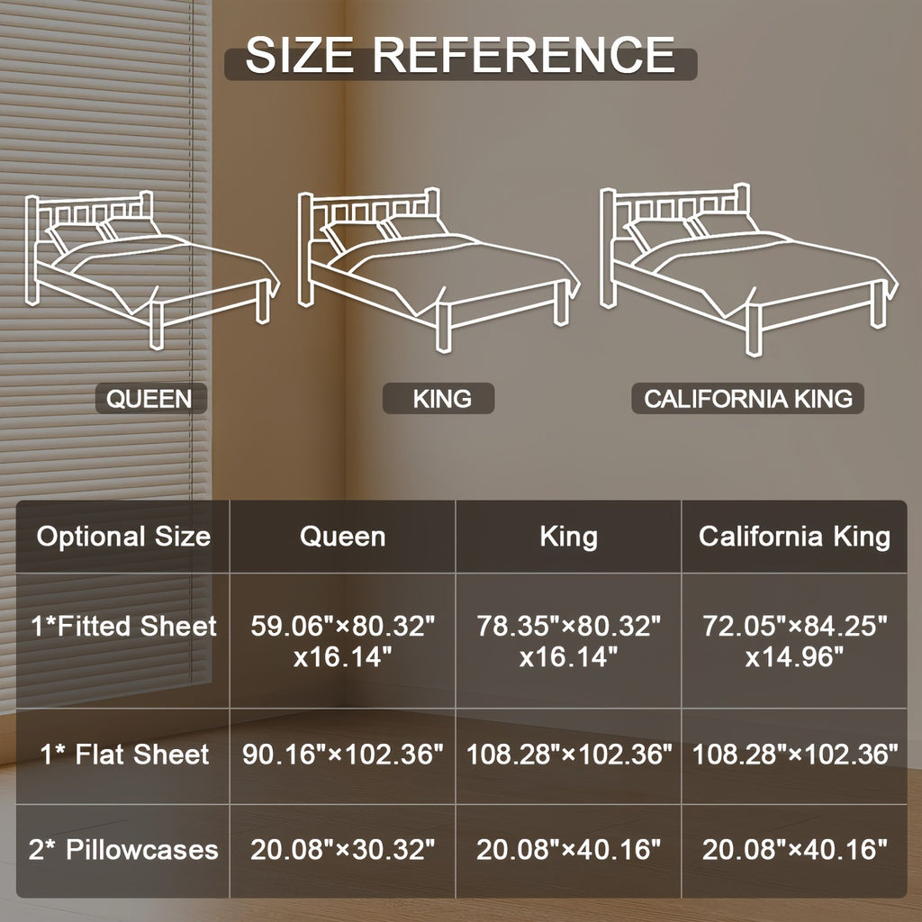 Natural Linen 100% Linen Sheets, 4pcs Linen Sheets Set, Soft Durable Deep Pocket Fitted Sheet & Flat Sheet & 2 Pillowcases (Queen Size\u002F King Size\u002F California King Size)