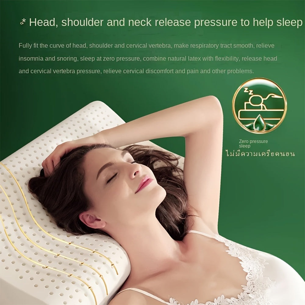 Thailand Latex Pillow for Neck Protect Vertebrae Health Care Orthopedic Massage Pillows for Sleeping, Posture Correction, Sleep Support, Ergonomic Design, Supportive Sleep Aid, Hand Wash Only, Durable Construction, Pillow, Sleep Cushion, Chronic Sufferers