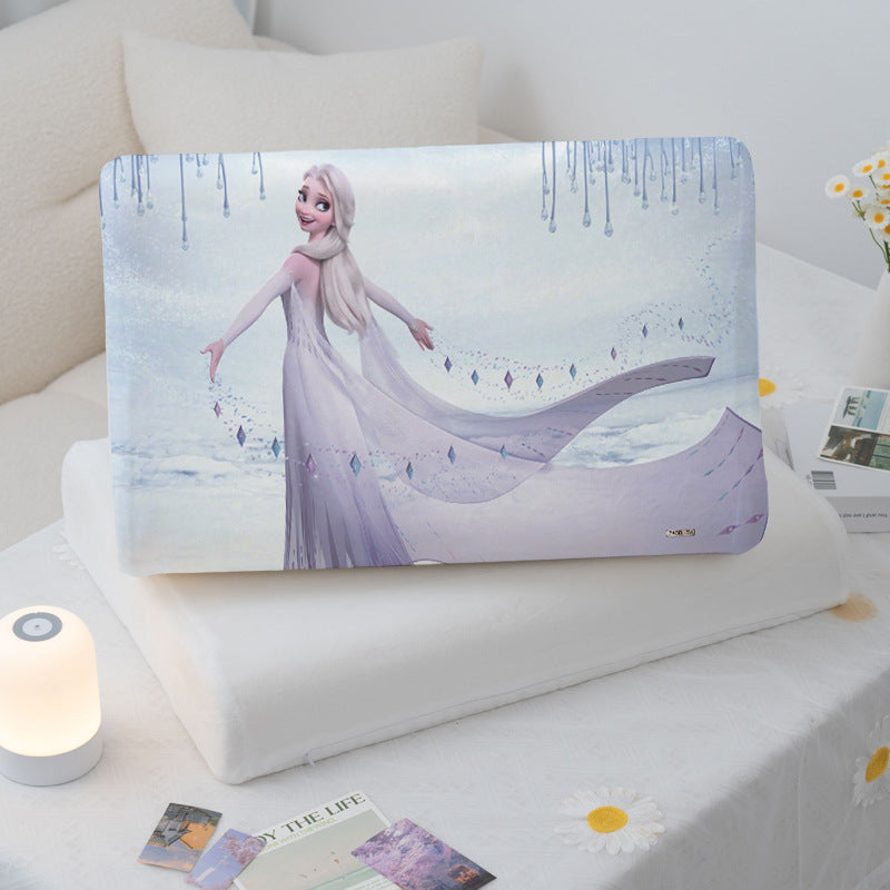 summer new Princess Aisha milk velvet pillowcase 360 wrapped pillow with elastic cool latex pillow., Summer Sleep, Hot Weather Comfort, Elastic Cover, Stylish Bedding, Comfortable Padding, Latex Filling, Adjustable Support, Pillow Protector, Home Decor Lo