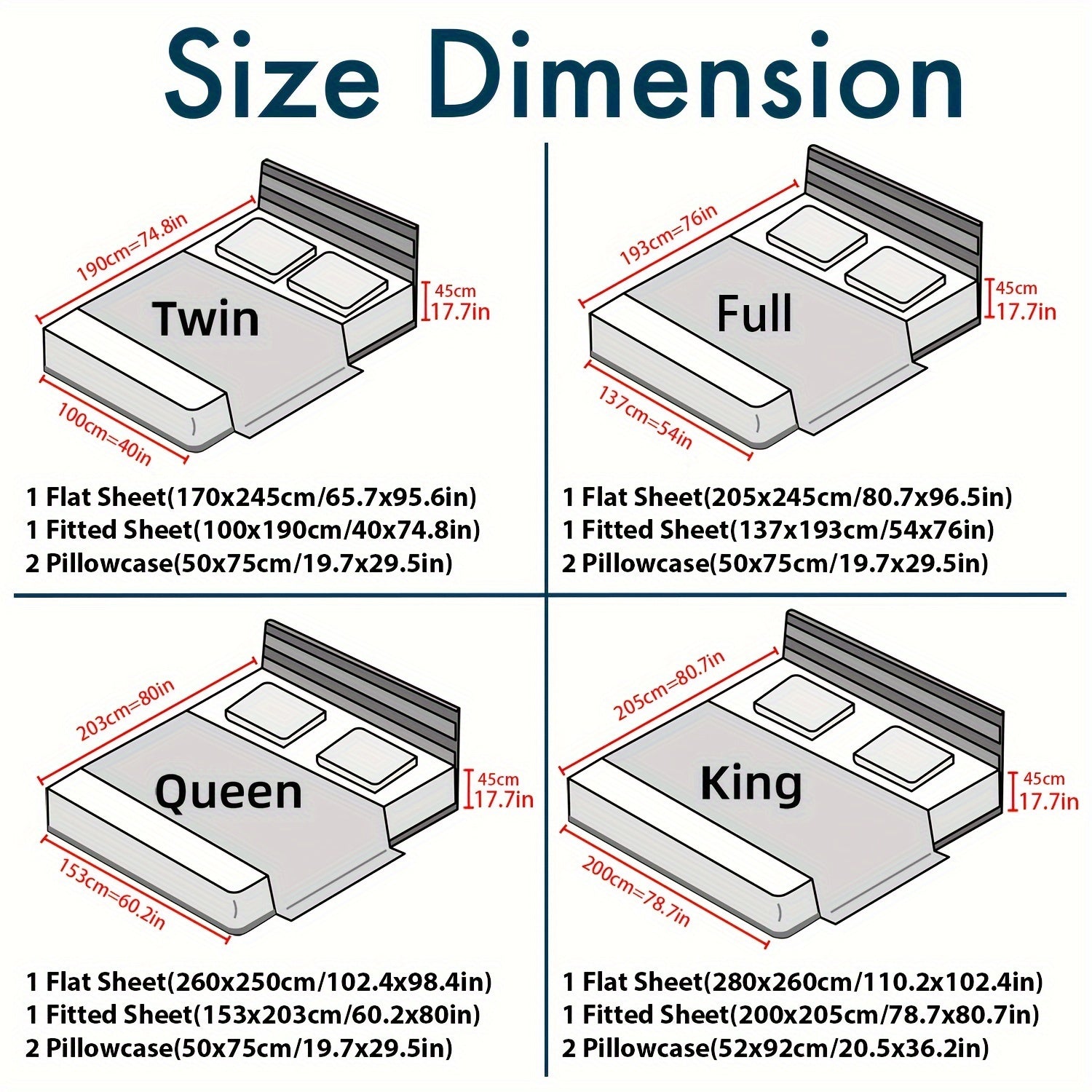 4pcs 600TC 100% Egyptian Cotton Fitted Sheet Set (1*Fitted Sheet + 1*Flat Sheet + 2*Pillowcase, Without Core), Luxury Blue Watercolor Floral Bedding Set, for Bedroom Guest Room Student Dorm All Seasons