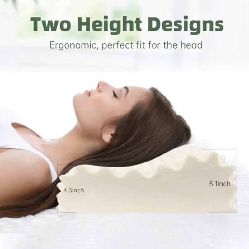Latex PillowNeck Support Bed Pillows with Removable Comfort Pillowcase Latex Pillow for Side Back and Stomach Sleeping